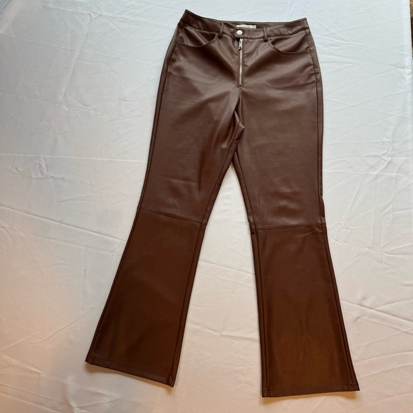 Anthropologie Avec Les Filles Faux Leather Kick-Flare Pants - Picture 10 of 12